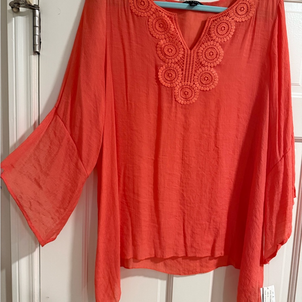 Zac & Rachel Coral Embellished Relaxed Blouse